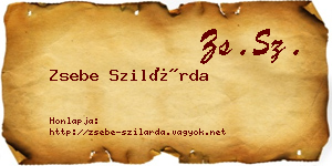 Zsebe Szilárda névjegykártya